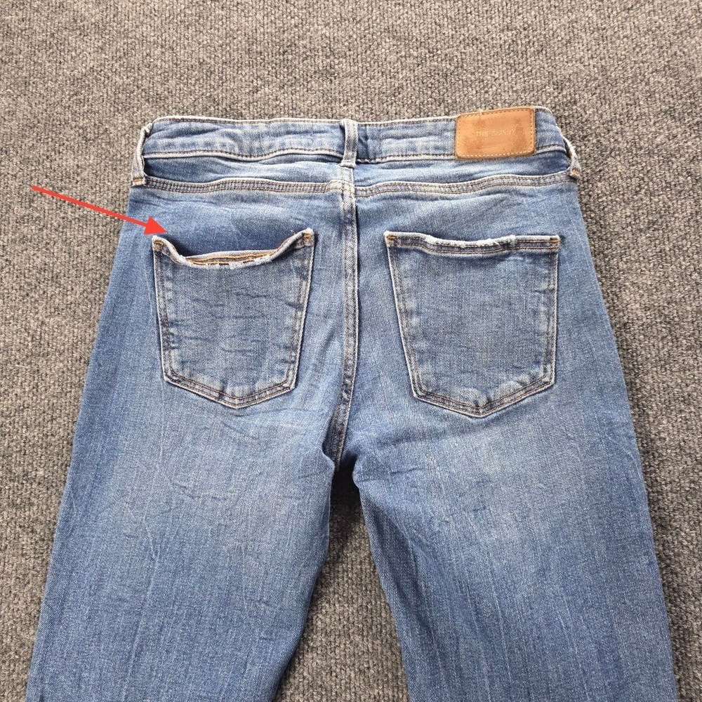 Zara The Skinny Jeans Womens‎ 6 Medium Wash Distressed Frayed Stepped Hem Blue - Picture 5 of 12